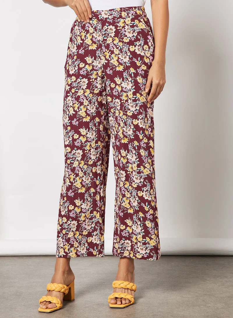 I.Scenery Floral Flared Pants