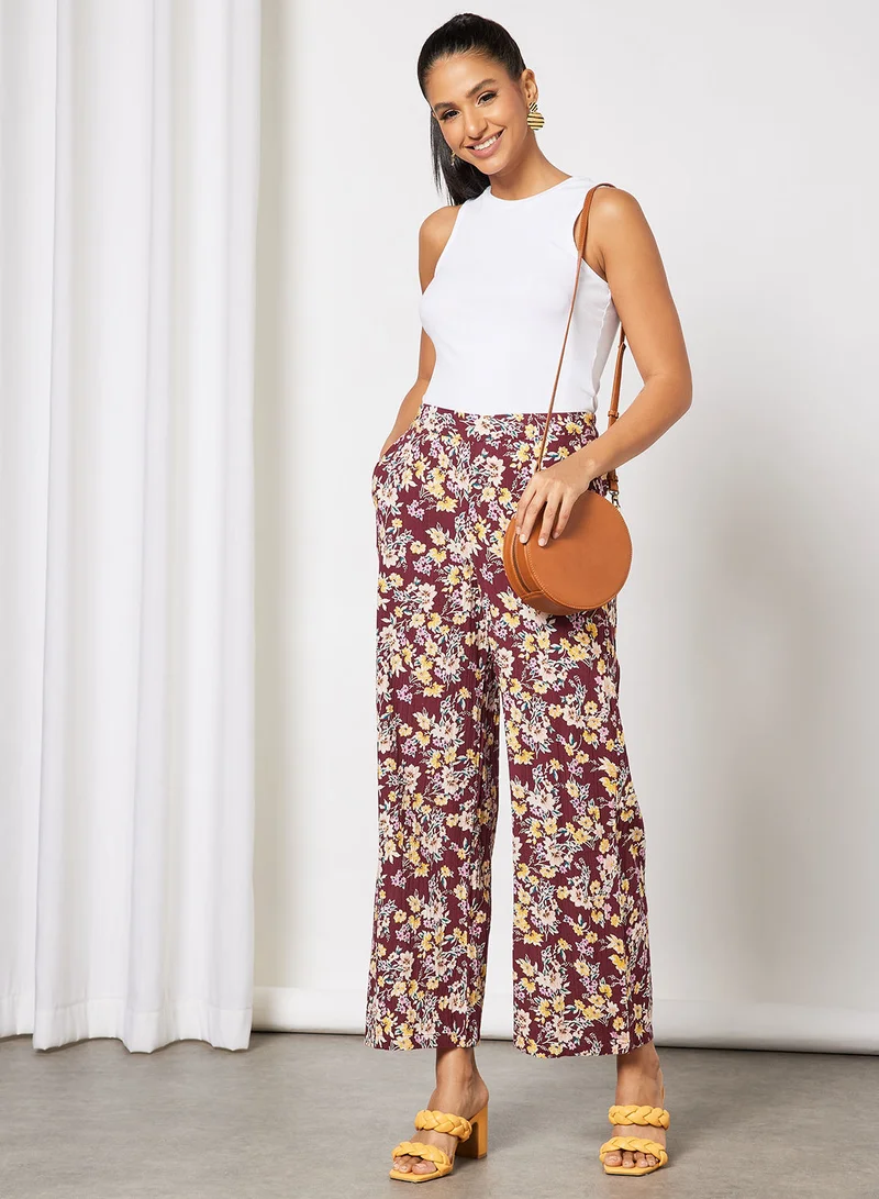 I.Scenery Floral Flared Pants