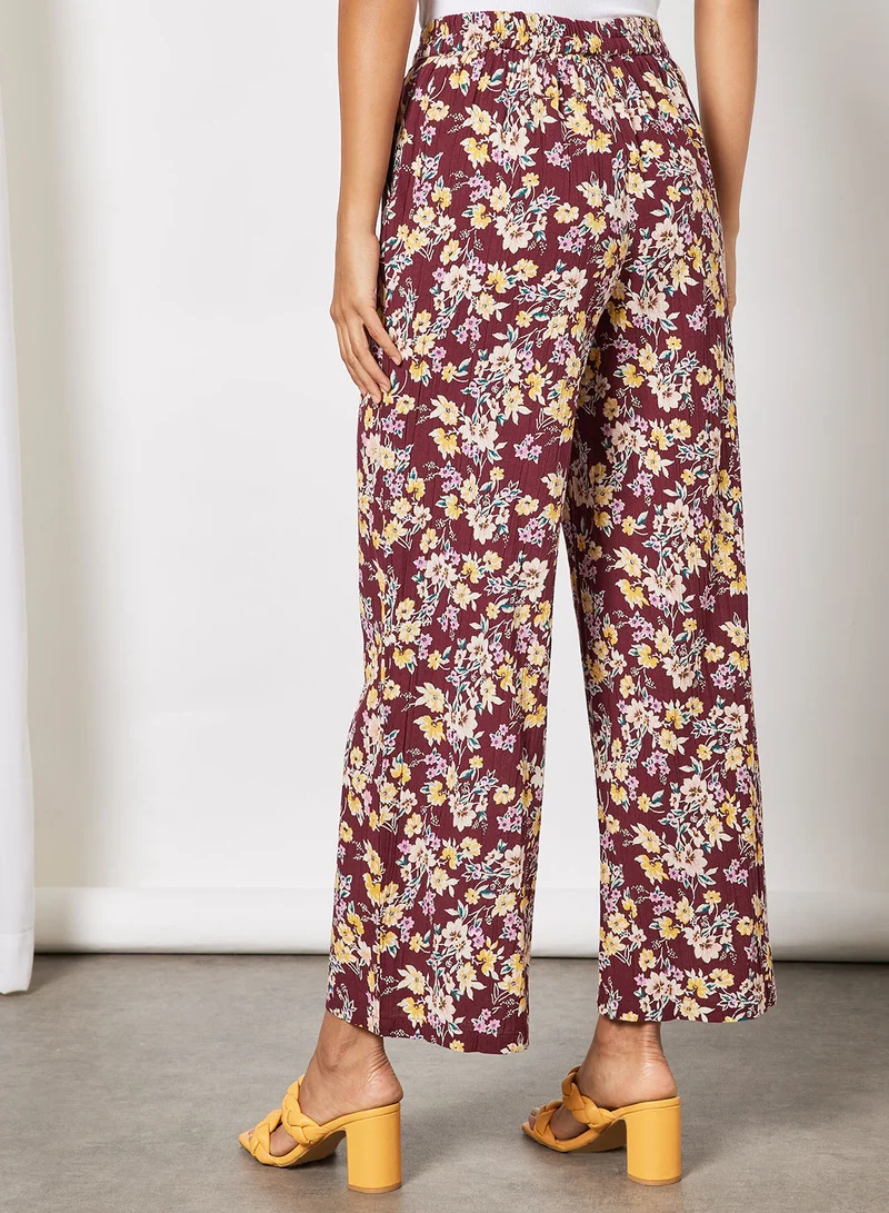 I.Scenery Floral Flared Pants