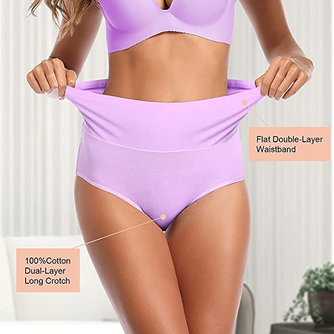 SHAPERX Women Maternity c-Sections Recovery and Support in The Waistband Without Feeling Tight. Pack of 4 Multicolor