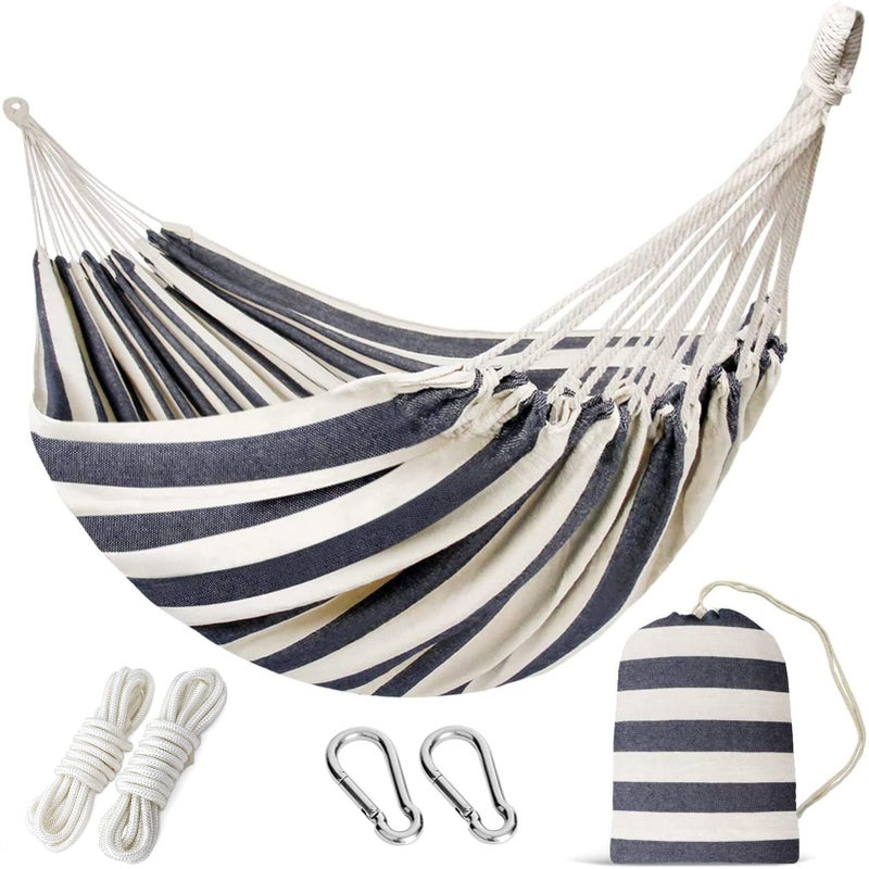 INNO STAGE Double Hammock - 2 Persons Portable Hanging Camping Bed, Blue, 118.3"L x 63"W, 350Lbs Capacity, Polyester, Supports Up to 350 lbs - Image 4