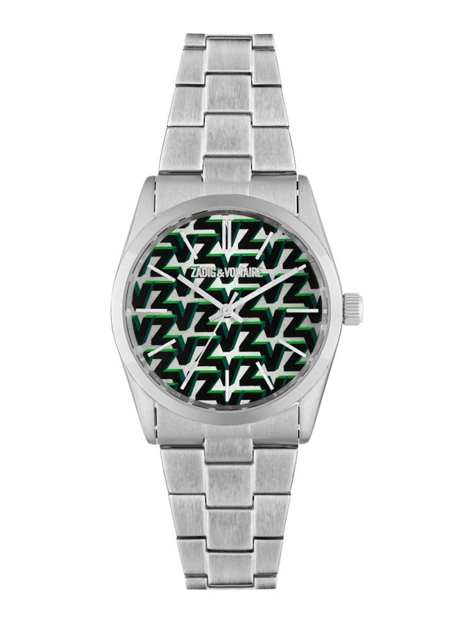 ZADIG & VOLTAIRE Unisex Adult Zadig & Voltaire Analogue Quartz Multicolour Silver Stainless Steel Watch ZVF1601 - Image 1