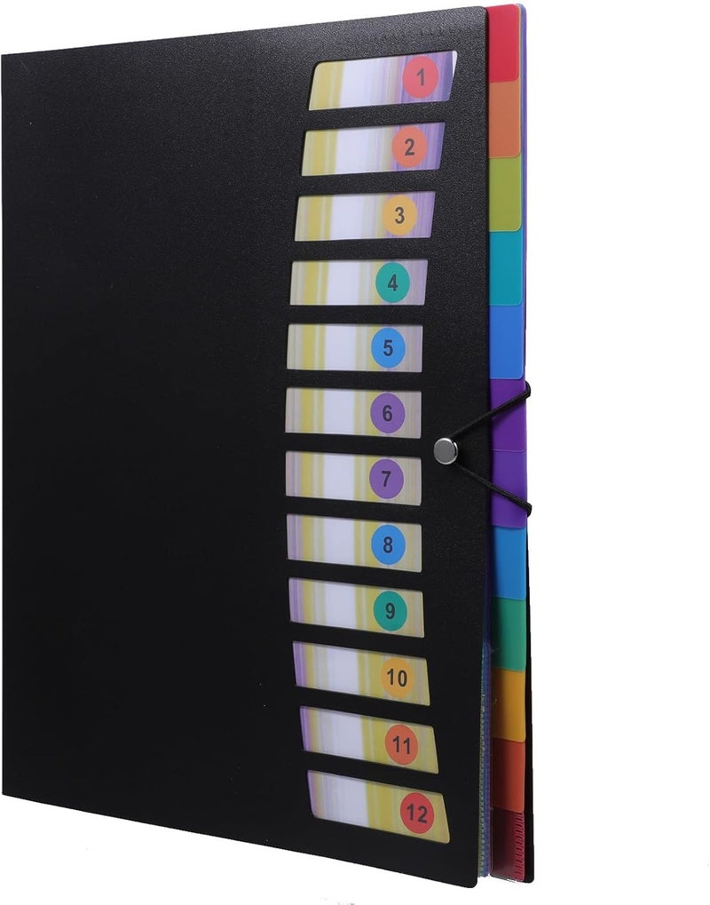 User tested optimized build A4 Accordion File Folder Organizer with Snap String Closure, Expandable Multi-Layer Document Organizer, Portable Travel and Office File Folder, Black Dense material - Image 1