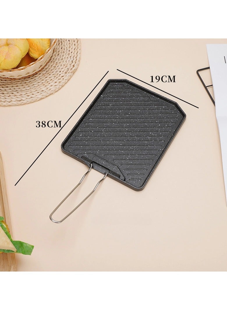 general Outdoor camping cassette stove barbecue pan home barbecue pan non-stick frying pan easy to clean portable grill pan - Image 2