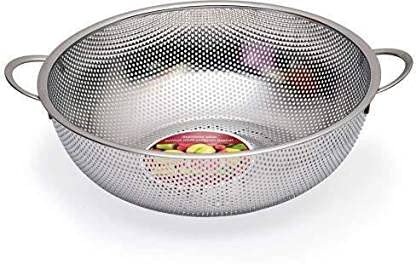 MYPS Stainless Steel Colander Sieve Rice Washing Filter Strainer Vegetable Drainer Basket Kitchen Tools Food Grade Beans Fruit Bowl Drainer - Image 1