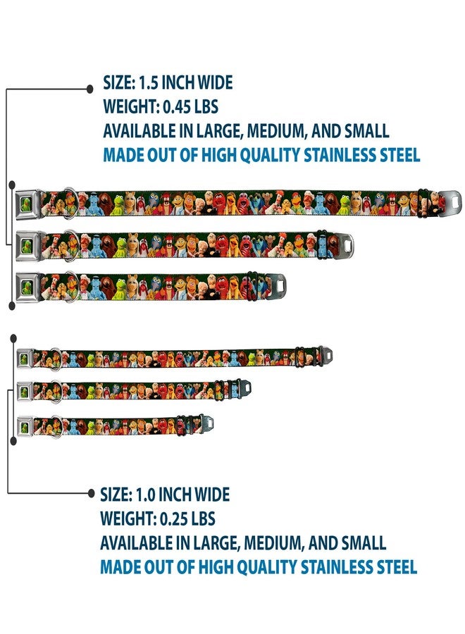 Buckle Down Dog Collar Seatbelt Buckle Muppets 20 Character Group Pose Greens 15 to 26 Inches 1.0 Inch Wide - Image 3