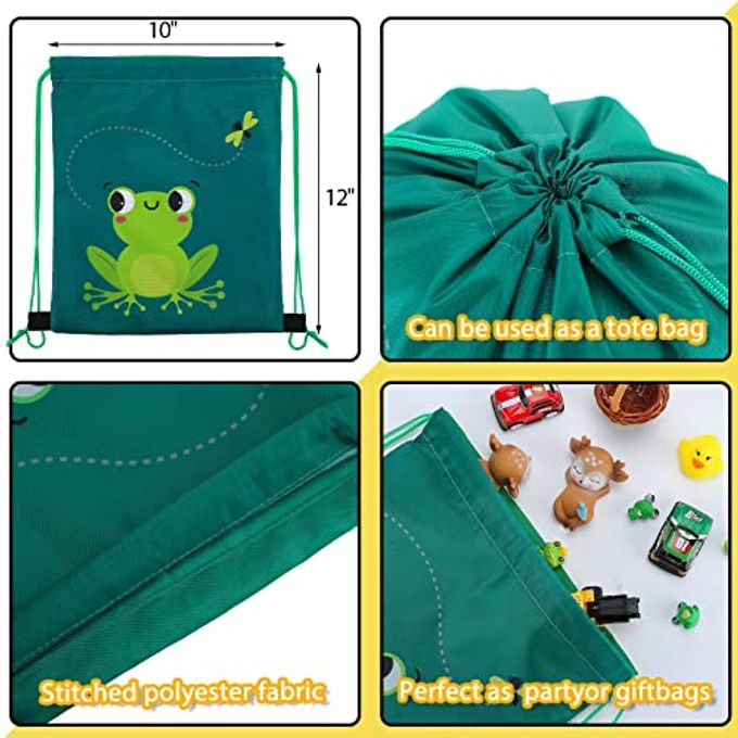 Shappy 24 Pack Drawstring Party Favors Bags Cartoon Animal Candy Goodie for Boys Birthday Kids Gift Return Girls Supplies - Image 3