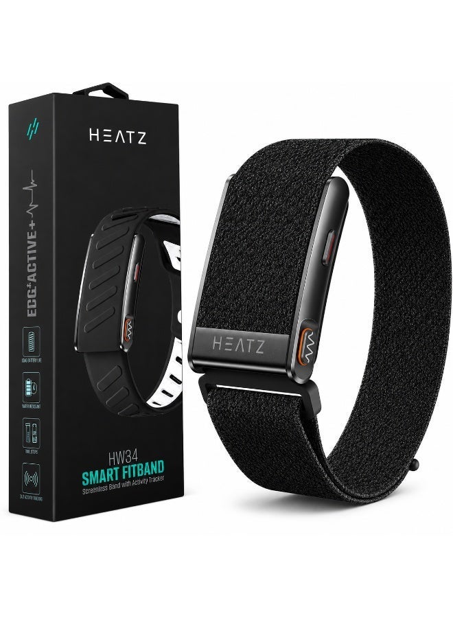 HEATZ HW34 Smart FitBand with ECG Health Monitoring, 120+ Sports Modes, 3ATM Water Resistant, Dual Straps (Silicone + Nylon), Blood Oxygen, Heart Rate & Sleep Tracking, Long Battery Life - Image 2