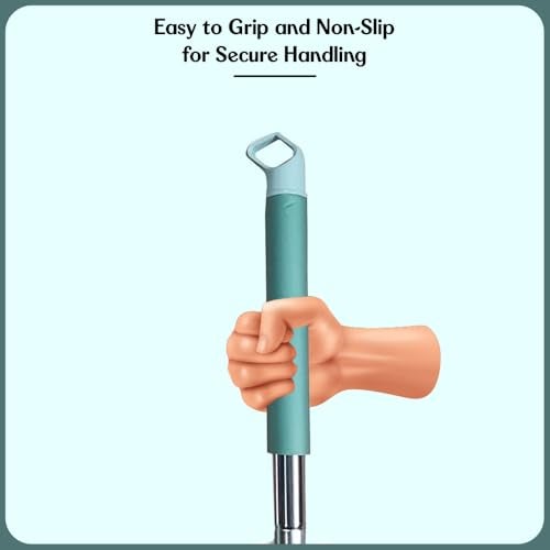 UPC U.P.C. Plastic Flat Mop Telescopic Rod, Height Adjustable For Easy Cleaning - Suitable For Upc Flat Mop (Green) - Image 3