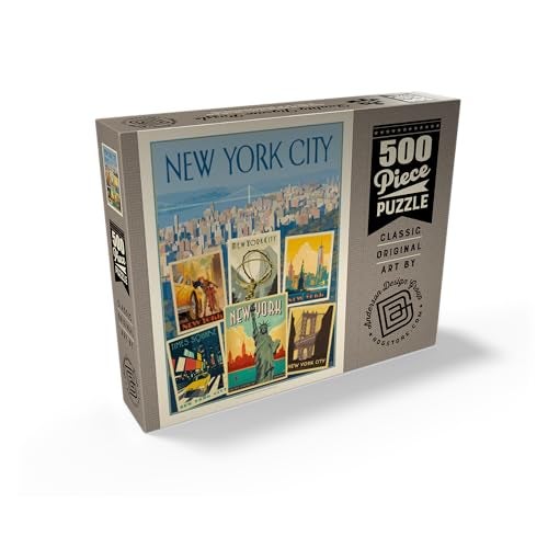 MyPuzzle.com MyPuzzle New York City MultiImage Collage Print Vintage Poster Premium 500 Piece Jigsaw Puzzle for Adults - Image 5