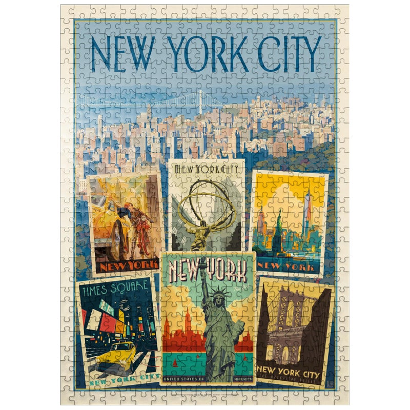 MyPuzzle.com MyPuzzle New York City MultiImage Collage Print Vintage Poster Premium 500 Piece Jigsaw Puzzle for Adults - Image 3