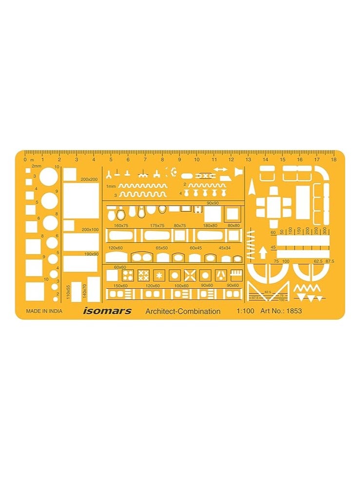 Isomars Architect Design Drawing 1:100 Scale Template Orange - Image 1