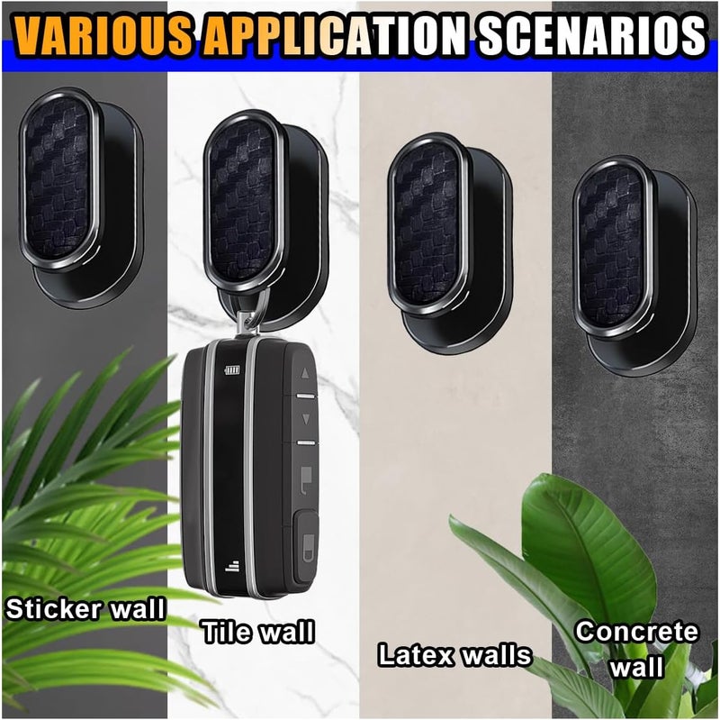 KITUREK 4 PCS Car Mini Hooks - Strong Self-Adhesive Backseat Hangers for Car Interior Accessories (Carbon Fiber) - Image 5
