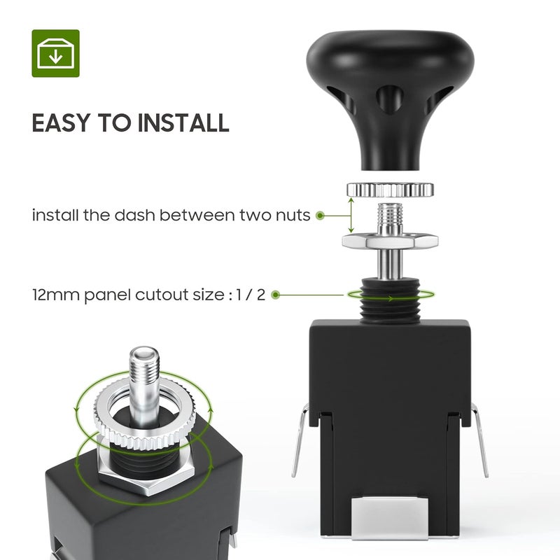 10L0L Universal Golf Cart Light Switch, Push Pull Headlight Switch Button 12Volt 15AMP On Off Light Button Replace for Yamaha, Club Car, EZGO Golf Cart - 1 Pack - Image 5