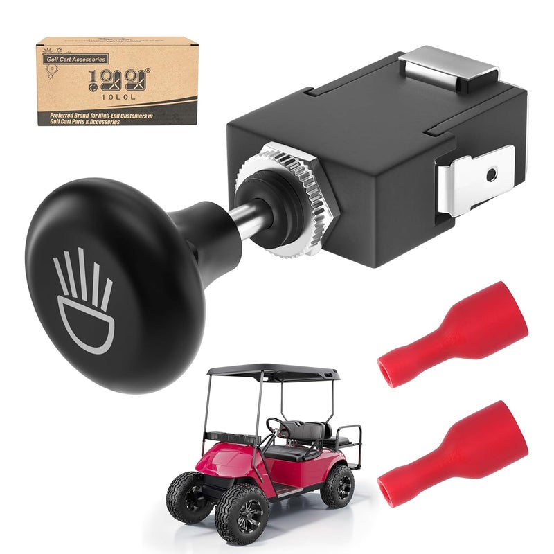 10L0L Universal Golf Cart Light Switch, Push Pull Headlight Switch Button 12Volt 15AMP On Off Light Button Replace for Yamaha, Club Car, EZGO Golf Cart - 1 Pack - Image 1
