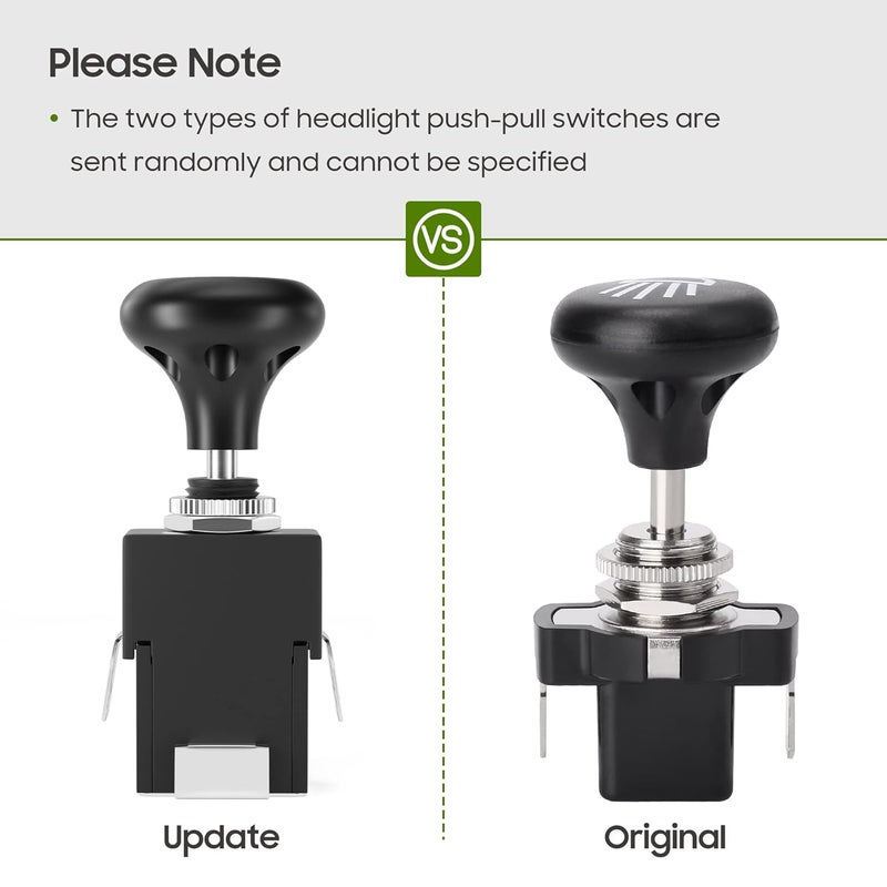 10L0L Universal Golf Cart Light Switch, Push Pull Headlight Switch Button 12Volt 15AMP On Off Light Button Replace for Yamaha, Club Car, EZGO Golf Cart - 1 Pack - Image 2