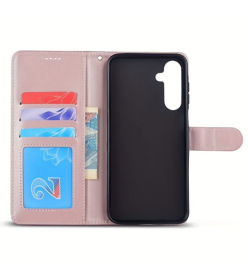 حافظة هاتف محفظة من الجلد الصناعي باللون الأرجواني الفاتح لهاتف Galaxy S20 Plus 5G - Image 2