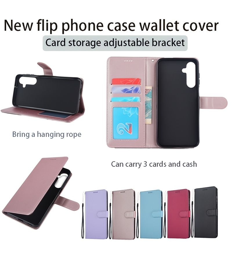 حافظة هاتف محفظة من الجلد الصناعي باللون الأرجواني الفاتح لهاتف Galaxy S20 Plus 5G - Image 1