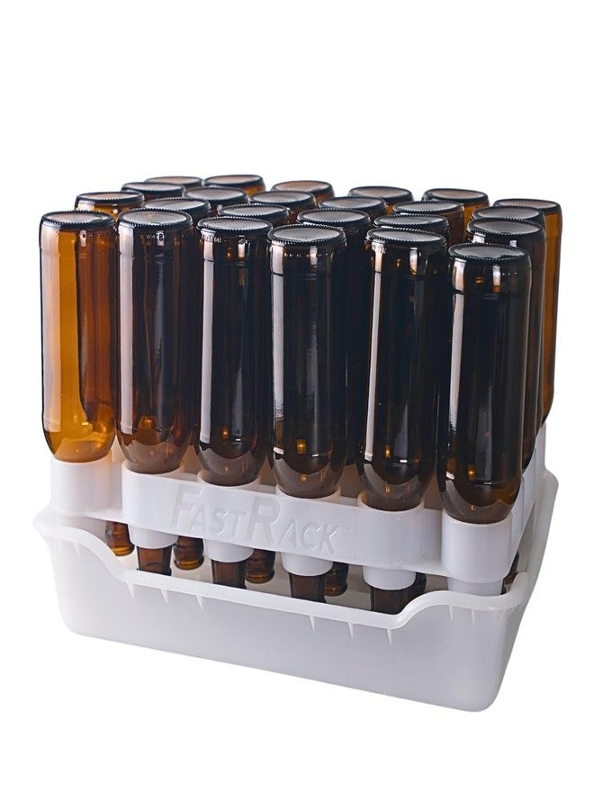 fastrack FASTFERMENT - 24-Bottle Drying Rack & Tray| Bottle Drying Tree Alternative | Dry & Store Your Wine or Bomber/Belgian Bottles | Stackable | White | Dishwasher Safe | Home Brewing Supplies - Image 1