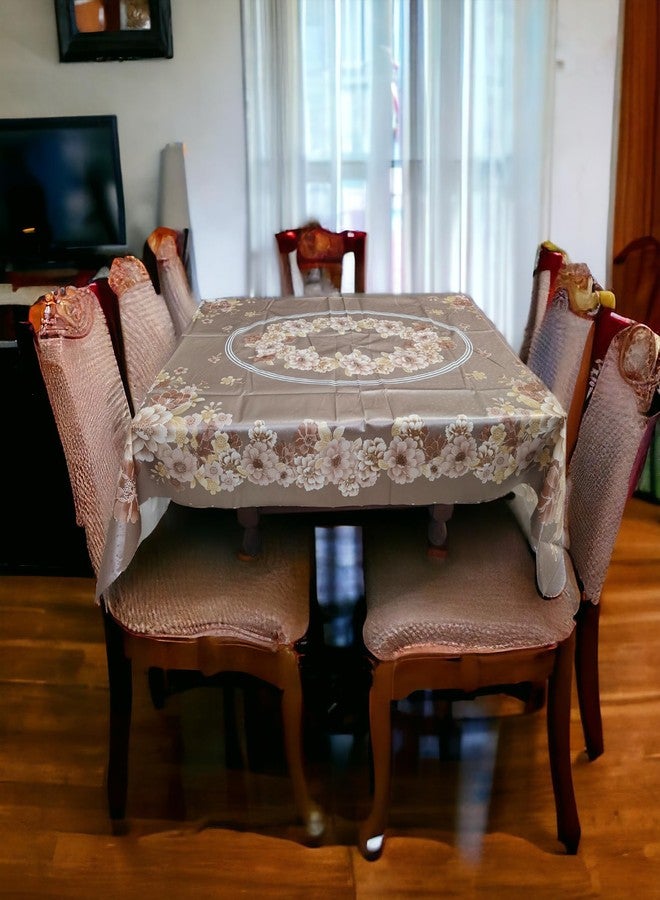 Mopak Decor غطاء طاولة مستطيل ثلاثي الأبعاد من موباك ديكور، مقاس صغير، مناسب لشخصين إلى أربعة أشخاص، 36 × 54، غطاء مطبوع بدون دانتيل - (ياسمين بني) - Image 1