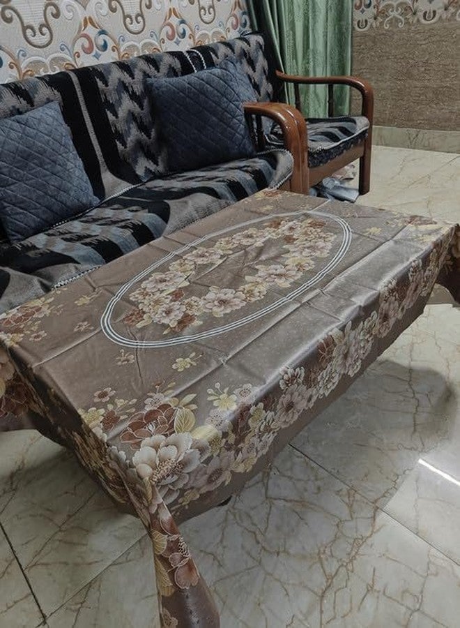 Mopak Decor غطاء طاولة مستطيل ثلاثي الأبعاد من موباك ديكور، مقاس صغير، مناسب لشخصين إلى أربعة أشخاص، 36 × 54، غطاء مطبوع بدون دانتيل - (ياسمين بني) - Image 2