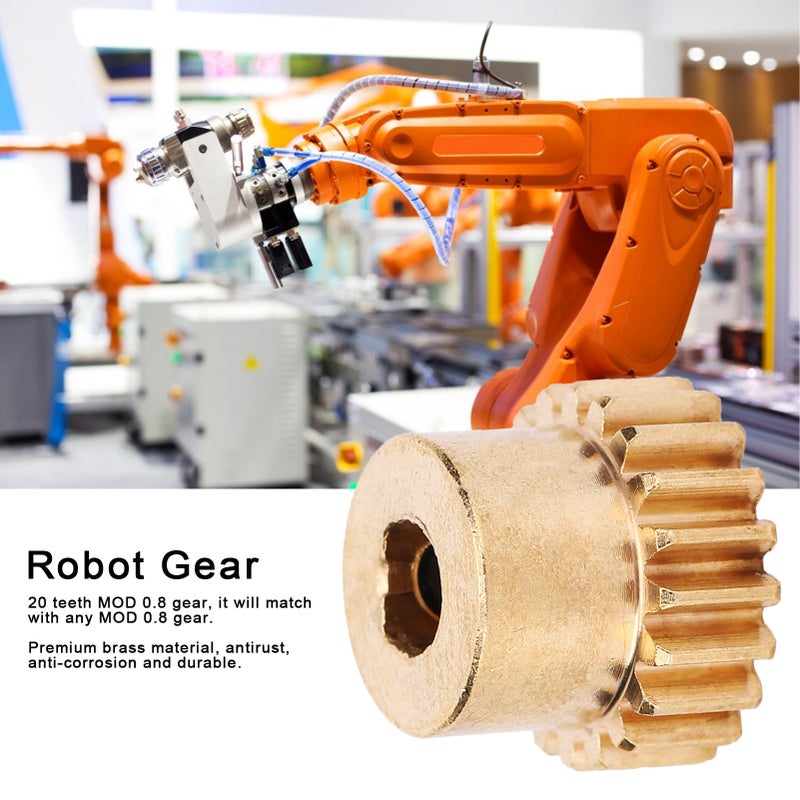 4301-0006-0020 Brass Gear Replacement 20 Teeth 6mm D-Bore 0.8 MOD for Industrial Robot - Image 2