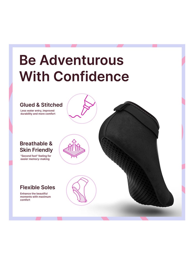 Black 3mm Neoprene Anti-Slip Water Socks for Beach Volleyball Soccer Swimming and Outdoor Sports Large Size - Image 2