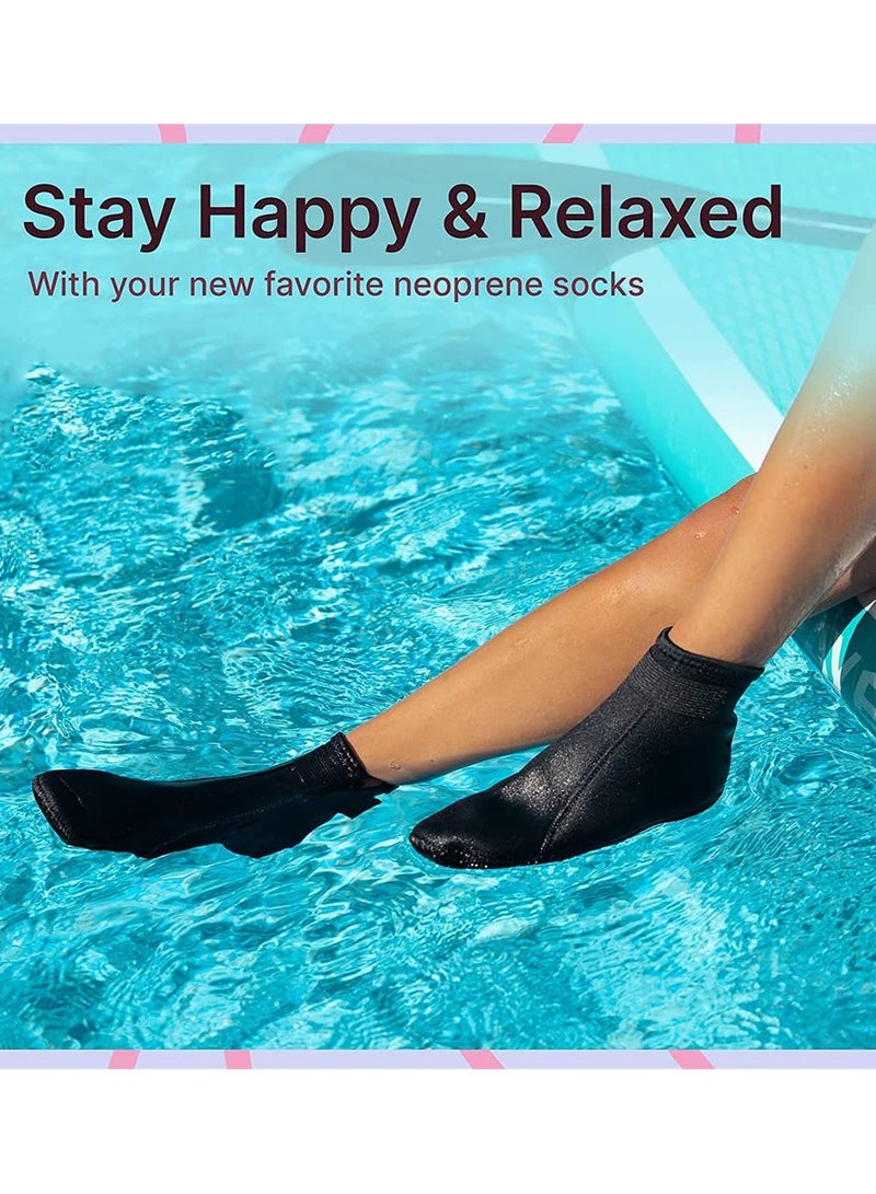 Black 3mm Neoprene Anti-Slip Water Socks for Beach Volleyball Soccer Swimming and Outdoor Sports Large Size - Image 3