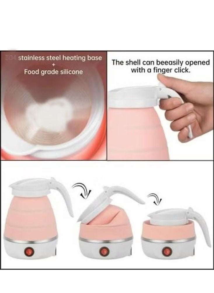 Sacchi Travel Folding Electric Kettle Portable Silicone Collapsible Kettle 220V 600ML for Most Travel and Home & Office Use (Tea Coffee Hot Water)  - Image 3
