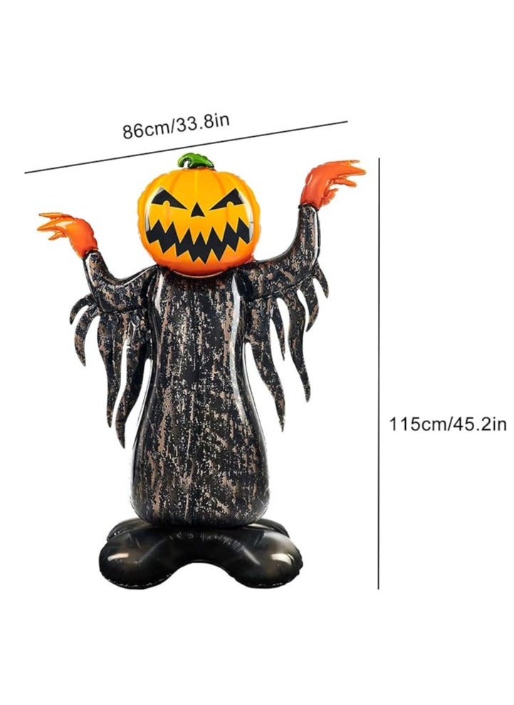 Boxwoods Orange Black  Garland Kit with Pumpkin Head Aluminum Foil Balloon Set For Halloween Party Decoration  - Image 3