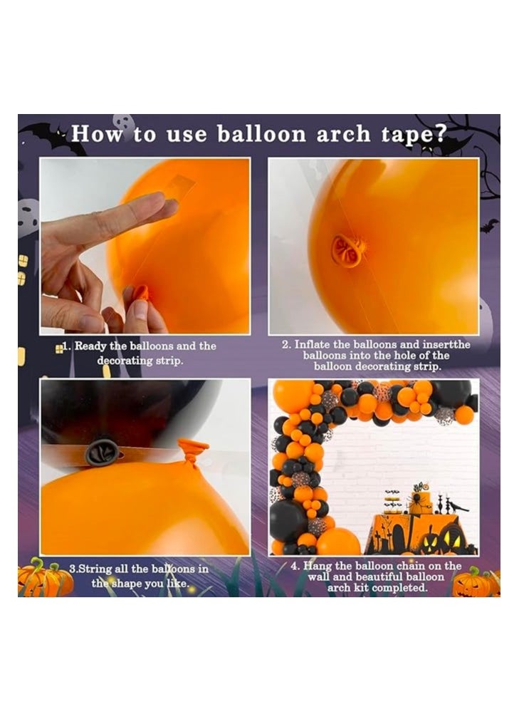 Boxwoods Orange Black  Garland Kit with Pumpkin Head Aluminum Foil Balloon Set For Halloween Party Decoration  - Image 4
