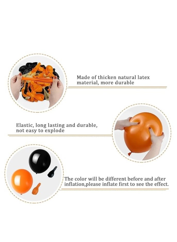 Boxwoods Orange Black  Garland Kit with Pumpkin Head Aluminum Foil Balloon Set For Halloween Party Decoration  - Image 5