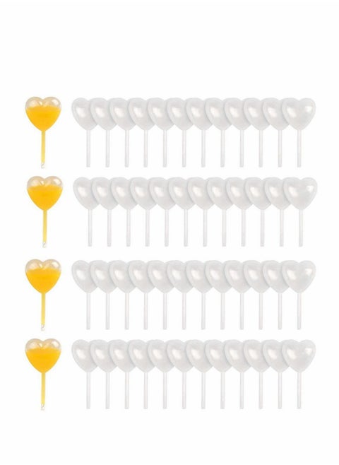 4ml Mini Squeeze Transfer Cupcakes Pipettes Heart Shape, Disposable Plastic Droppers for Cupcake, Dessert, Strawberries and Chocolate for Party Decoration, 100 Pcs