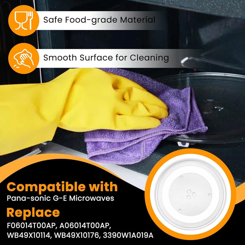 Fetechmate Microwave Glass Turntable Plate 13 1/2 inch Replacement for Pana-Sonic Frig-idaire G-E 13.5 inch Microwave Glass Plate Replace 5304464116 F06015Q00AP A06014T00AP WB49X10114 5304509621 by - Image 4