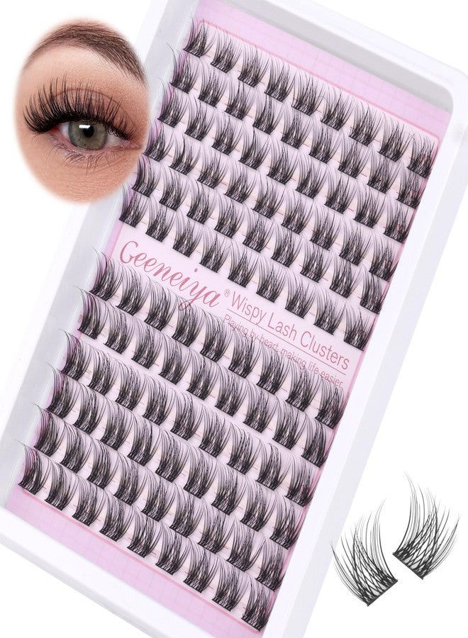 Geeneiya Natural Lash Clusters D Curl Eyelash Clusters 12+14MM Wispy Cluster Eyelash Extensions Short Individual Lashes Extension for Beginners, Soft Thin Band - Image 1