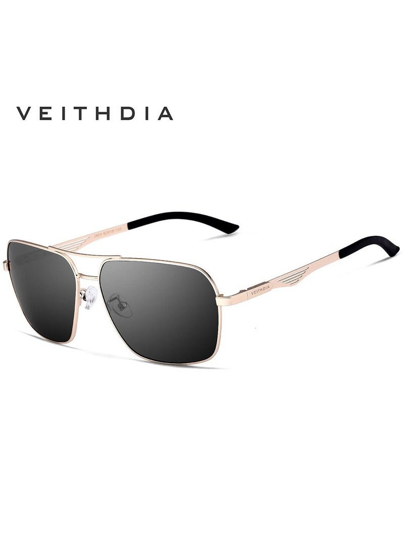 Veithdia Men's Polarized UV400 Square Frame Sunglasses - Image 1
