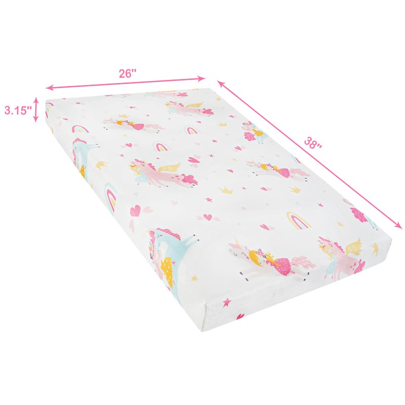 Viviland Pack N Play Mattress - 38" X 26" Premium Soft Foam Portable Mattress, Odorless, Breathable, Comfortable and Stable (Rainbow) - Image 2