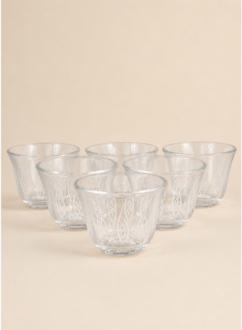 Tea and coffee cup set with stainless steel saucers, modern design, 18 pieces - Image 5