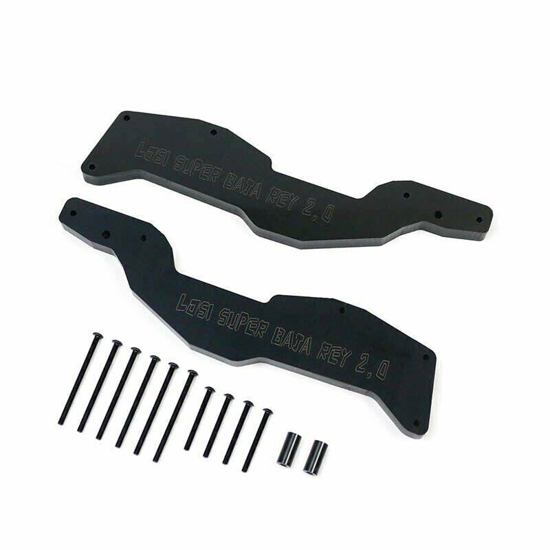 XBERSTAR 2PCS Pipe Frame Rear Reinforced Support Parts for 16 LOSI Super Baja Rey 20 RC Black - Image 1