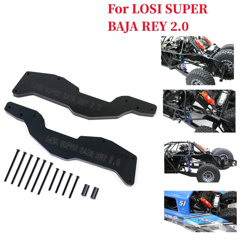 XBERSTAR 2PCS Pipe Frame Rear Reinforced Support Parts for 16 LOSI Super Baja Rey 20 RC Black - Image 5