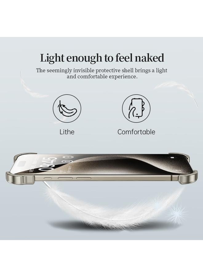 S-TOP Case For iPhone 14 Pro Frameless Metal Corner Pad Phone Case with Lens Film - Image 5