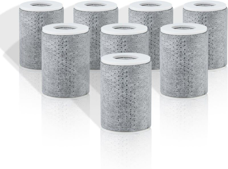 ATQ 8 Pcs Filter Elements Replacement for Sink Faucet Extender Swivel Aerator (Aer ator1080) carbon fiber filter cartridges Removes Chlorine Fluoride Heavy Metal(1080° Aerator-8 Carbon Fiber Filter) - Image 1