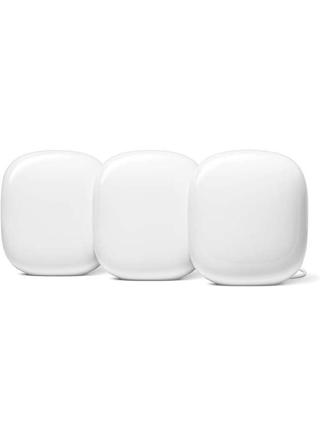 Google Nest WiFi Pro - 6E - Reliable Home Wi-Fi System with Fast Speed and Whole Home Coverage - Mesh Router - 3 Pack SNOW - Image 1