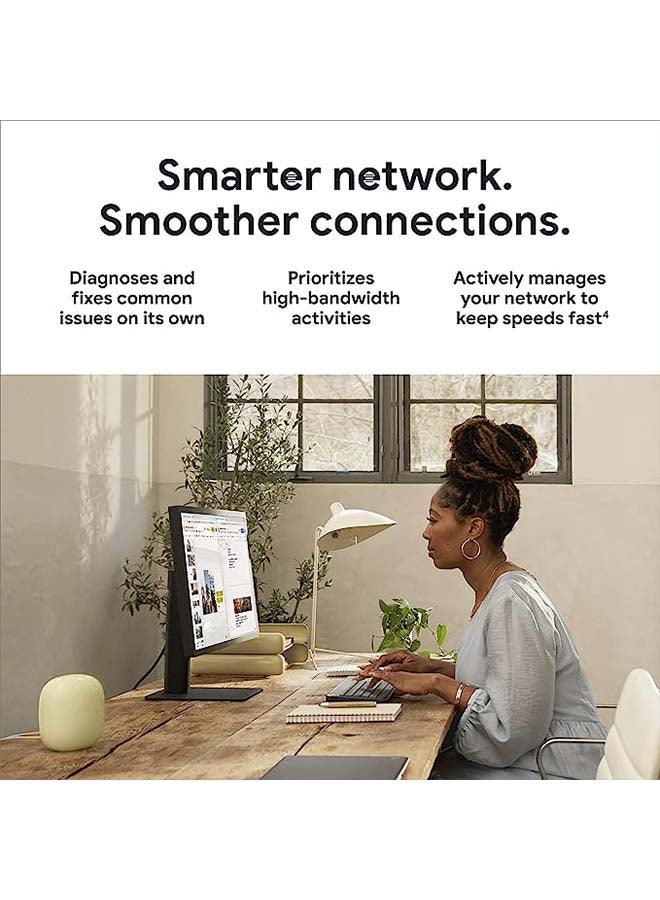 Google Nest WiFi Pro - 6E - Reliable Home Wi-Fi System with Fast Speed and Whole Home Coverage - Mesh Router - 3 Pack SNOW - Image 3