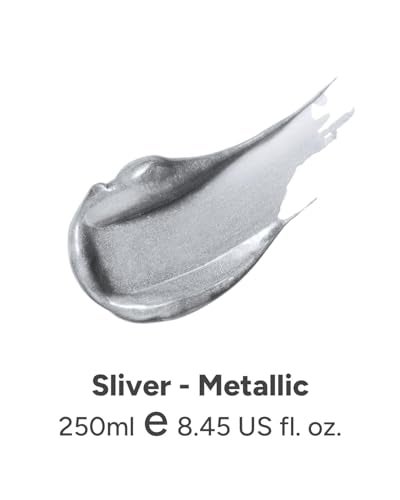 JusArt Acrylic Paint Metallic Silver Tubes 250ml 845 oz Non Toxic Craft Paint No Fading Rich Pigment for Canvas Painting Wood Fabric Clay MetallicStone Ceramics Art Supplies for Artists Adults - Image 3