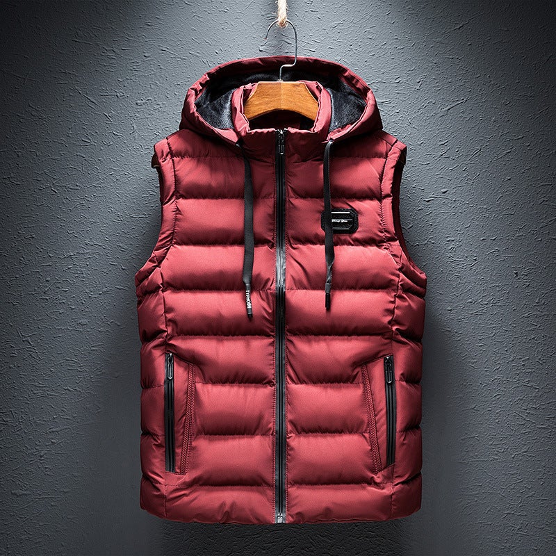 1808 New Men'S Vest Cotton-Padded Jacket Korean Slim Coat Thick Warm Vest Men'S Clothing - Image 4