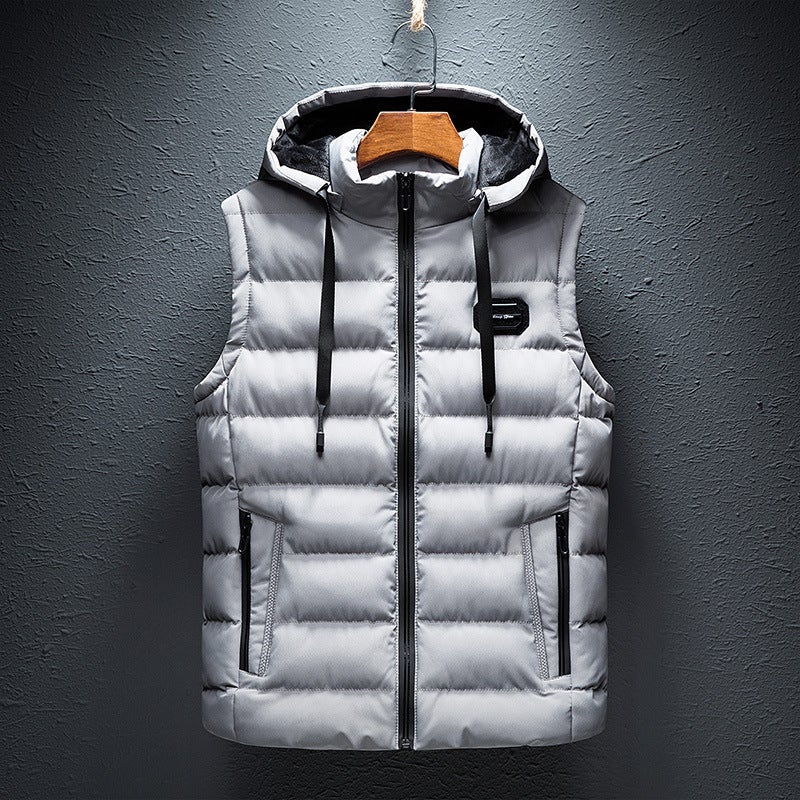 1808 New Men'S Vest Cotton-Padded Jacket Korean Slim Coat Thick Warm Vest Men'S Clothing - Image 5