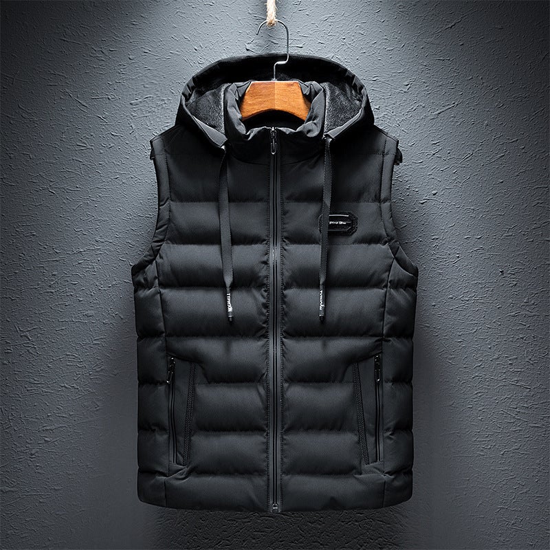 1808 New Men'S Vest Cotton-Padded Jacket Korean Slim Coat Thick Warm Vest Men'S Clothing - Image 2