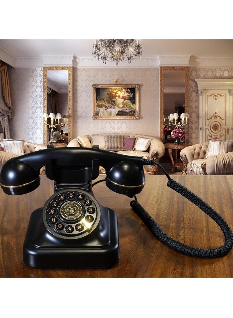 Vintage Rotary Dial Telephone – Black Retro Landline Phone, Classic Old-Fashioned Corded Phone for Home, Office, Desk, Antique Decorative Telephone for Home Decor, Collectible Style - Image 4
