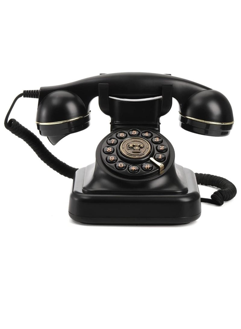 Vintage Rotary Dial Telephone – Black Retro Landline Phone, Classic Old-Fashioned Corded Phone for Home, Office, Desk, Antique Decorative Telephone for Home Decor, Collectible Style - Image 5